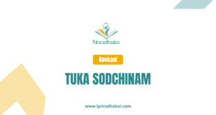Tuka Sodchinam Konkani Lyrics for Karaoke Online - LyricsDhakoi.com