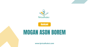 Mogan Ason Borem Konkani Lyrics for Karaoke Online - LyricsDhakoi.com