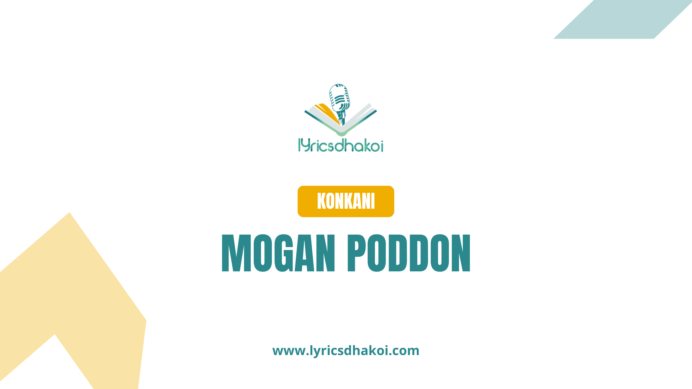 Mogan Poddon Konkani Lyrics for Karaoke Online - LyricsDhakoi.com