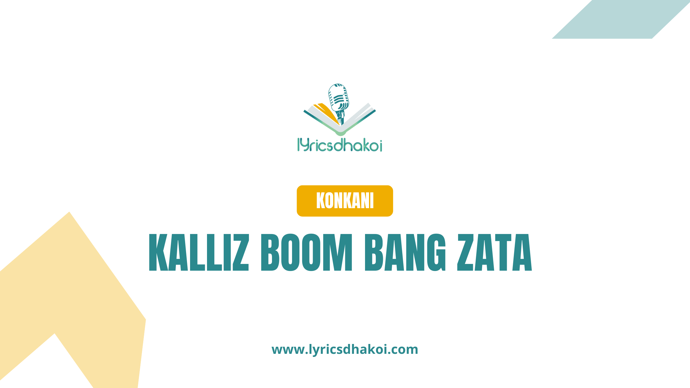 Kalliz Boom Bang Zata Lyrics Konkani Karaoke Lyrics Online